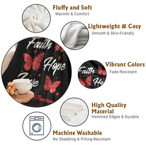 Faith Hope Love HIV AIDS Awareness Butterfly Gift Throw Blanket TS12 Print Your Wear