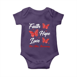 Faith Hope Love HIV AIDS Awareness Butterfly Gift Baby Onesie TS12 Purple Print Your Wear