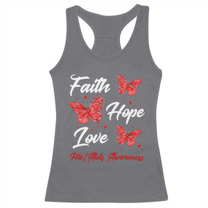 Faith Hope Love HIV AIDS Awareness Butterfly Gift Racerback Tank Top TS12 Charcoal Print Your Wear