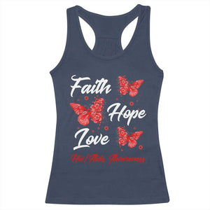Faith Hope Love HIV AIDS Awareness Butterfly Gift Racerback Tank Top TS12 Navy Print Your Wear