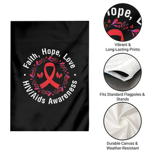HIV Awareness Empowerment Gift Garden Flag Faith Hope Love TS12 Print Your Wear