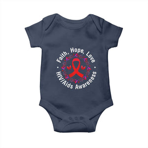 HIV Awareness Empowerment Gift Baby Onesie Faith Hope Love TS12 Navy Print Your Wear