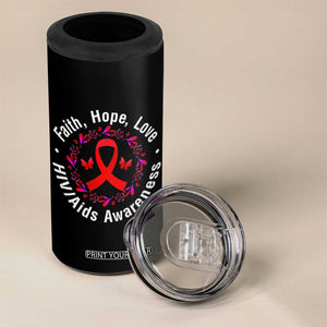 HIV Awareness Empowerment Gift 4 in 1 Can Cooler Tumbler Faith Hope Love TS12 Print Your Wear