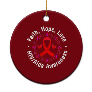 HIV Awareness Empowerment Gift Ceramic Ornament Faith Hope Love TS12 1pc Red Print Your Wear