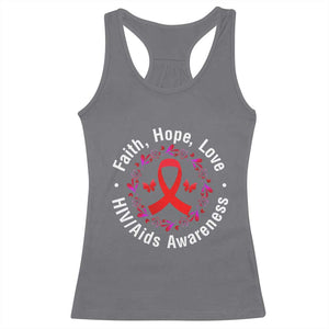 HIV Awareness Empowerment Gift Racerback Tank Top Faith Hope Love TS12 Charcoal Print Your Wear