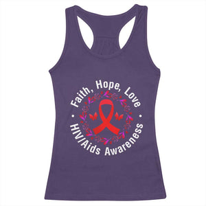 HIV Awareness Empowerment Gift Racerback Tank Top Faith Hope Love TS12 Purple Print Your Wear