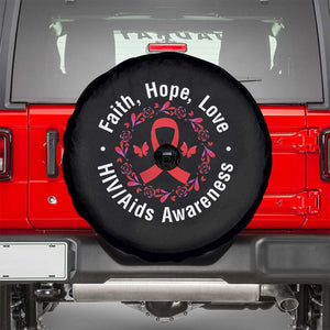HIV Awareness Empowerment Gift Spare Tire Cover Faith Hope Love TS12 Black Print Your Wear