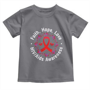 HIV Awareness Empowerment Gift Toddler T Shirt Faith Hope Love TS12 Charcoal Print Your Wear