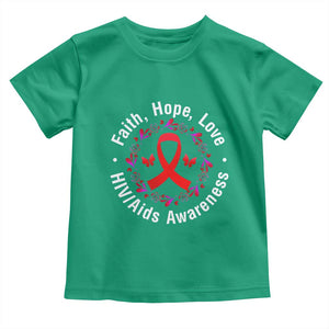HIV Awareness Empowerment Gift Toddler T Shirt Faith Hope Love TS12 Irish Green Print Your Wear
