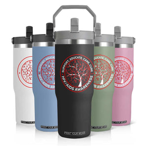 HIV AIDS Awareness Empowerment Gift Flip Straw Tumbler Support Educate Care Cure TS12 Print Your Wear