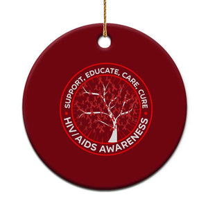 HIV AIDS Awareness Empowerment Gift Ceramic Ornament Support Educate Care Cure TS12 1pc Red Print Your Wear