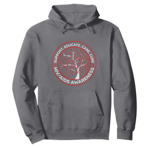 HIV AIDS Awareness Empowerment Gift Hoodie Support Educate Care Cure TS12 Charcoal Print Your Wear