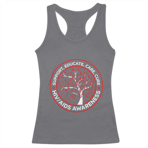 HIV AIDS Awareness Empowerment Gift Racerback Tank Top Support Educate Care Cure TS12 Charcoal Print Your Wear