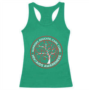 HIV AIDS Awareness Empowerment Gift Racerback Tank Top Support Educate Care Cure TS12 Irish Green Print Your Wear