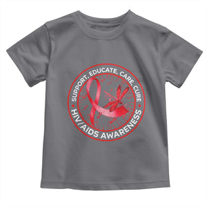 Support Educate Care Cure Toddler T Shirt HIV Awareness Month Gift TS12 Charcoal Print Your Wear
