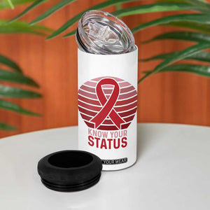 Know Your Status HIV Awareness 4 in 1 Can Cooler Tumbler World Aids Day Gift TS12 Print Your Wear
