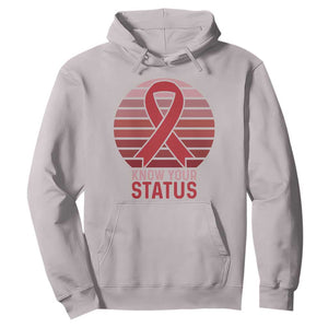 Know Your Status HIV Awareness Hoodie World Aids Day Gift TS12 Ice Gray Print Your Wear