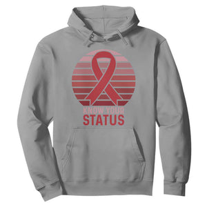 Know Your Status HIV Awareness Hoodie World Aids Day Gift TS12 Sport Gray Print Your Wear