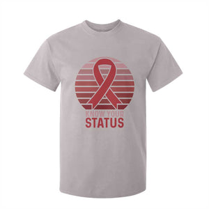 Know Your Status HIV Awareness T Shirt For Kid World Aids Day Gift TS12 Ice Gray Print Your Wear