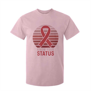 Know Your Status HIV Awareness T Shirt For Kid World Aids Day Gift TS12 Light Pink Print Your Wear