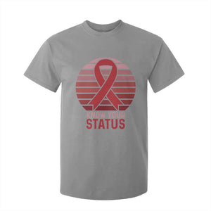 Know Your Status HIV Awareness T Shirt For Kid World Aids Day Gift TS12 Sport Gray Print Your Wear