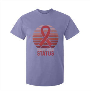 Know Your Status HIV Awareness T Shirt For Kid World Aids Day Gift TS12 Violet Print Your Wear