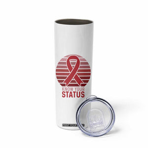 Know Your Status HIV Awareness Skinny Tumbler World Aids Day Gift TS12 Print Your Wear