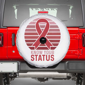 Know Your Status HIV Awareness Spare Tire Cover World Aids Day Gift TS12 White Print Your Wear