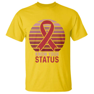 Know Your Status HIV Awareness T Shirt World Aids Day Gift TS12 Daisy Print Your Wear