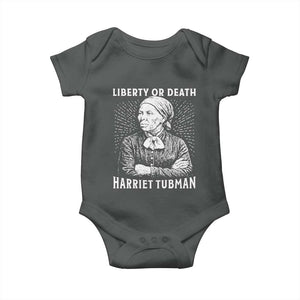 Harriet Tubman Liberty Or Death Baby Onesie Female Empowerment History Gift TS12 Dark Heather Print Your Wear