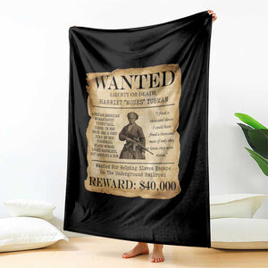 Vintage Harriet Tubman Poster Throw Blanket Wanted For Helping Slaves Escape TS12 Print Your Wear