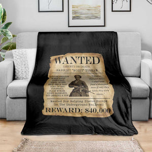 Vintage Harriet Tubman Poster Throw Blanket Wanted For Helping Slaves Escape TS12 Print Your Wear