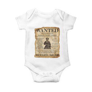 Vintage Harriet Tubman Poster Baby Onesie Wanted For Helping Slaves Escape TS12 White Print Your Wear