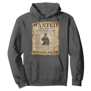 Vintage Harriet Tubman Poster Hoodie Wanted For Helping Slaves Escape TS12 Dark Heather Print Your Wear
