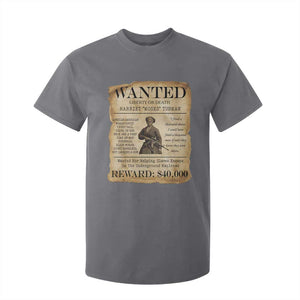 Vintage Harriet Tubman Poster T Shirt For Kid Wanted For Helping Slaves Escape TS12 Charcoal Print Your Wear