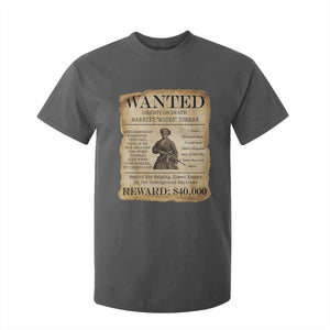 Vintage Harriet Tubman Poster T Shirt For Kid Wanted For Helping Slaves Escape TS12 Dark Heather Print Your Wear