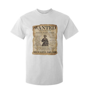 Vintage Harriet Tubman Poster T Shirt For Kid Wanted For Helping Slaves Escape TS12 White Print Your Wear