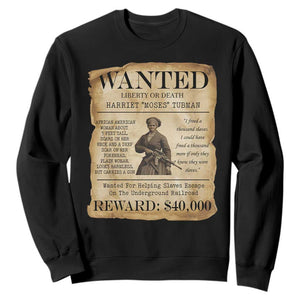 Vintage Harriet Tubman Poster Sweatshirt Wanted For Helping Slaves Escape TS12 Black Print Your Wear
