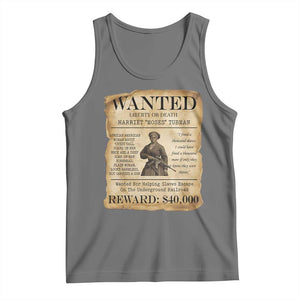 Vintage Harriet Tubman Poster Tank Top Wanted For Helping Slaves Escape TS12 Black Heather Print Your Wear