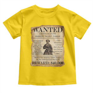 Vintage Harriet Tubman Poster Toddler T Shirt Wanted For Helping Slaves Escape TS12 Daisy Print Your Wear