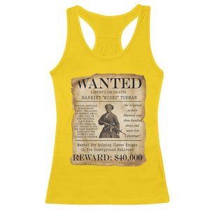 Harriet Tubman Wanted Reward Poster Racerback Tank Top Liberty Or Death TS12 Daisy Print Your Wear