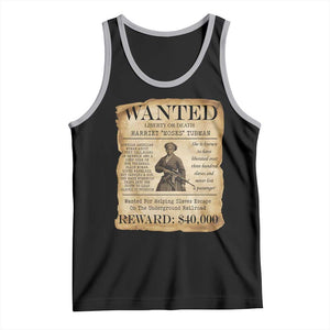 Harriet Tubman Wanted Reward Poster Tank Top Liberty Or Death TS12 Black Athletic Heather Print Your Wear