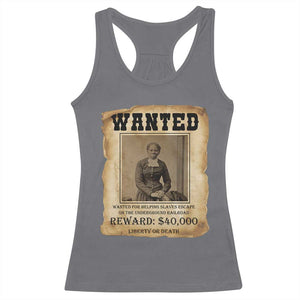 Harriet Tubman Wanted Reward Poster Racerback Tank Top Freedom Or Death TS12 Charcoal Print Your Wear