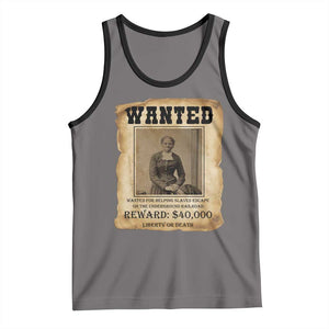 Harriet Tubman Wanted Reward Poster Tank Top Freedom Or Death TS12 Deep Heather Black Print Your Wear