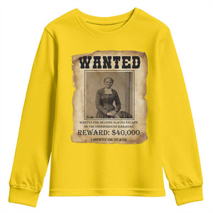 Harriet Tubman Wanted Reward Poster Youth Sweatshirt Freedom Or Death TS12 Daisy Print Your Wear