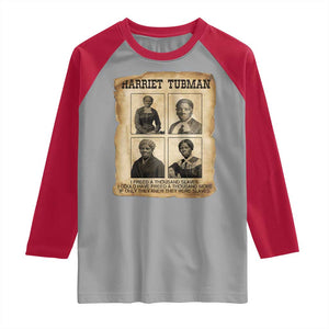Vintage Harriet Tubman Poster Raglan Shirt I Freed A Thousand People TS12 Sport Gray Red Print Your Wear