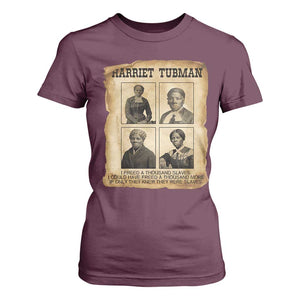 Vintage Harriet Tubman Poster T Shirt For Women I Freed A Thousand People TS12 Maroon Print Your Wear