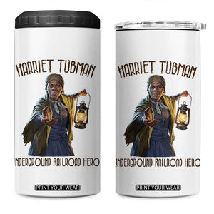 Harriet Tubman 4 in 1 Can Cooler Tumbler Underground Railroad Hero Black History Month Gift TS12 One Size: 16 oz White Print Your Wear