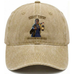 Harriet Tubman Washed Cotton Baseball Cap Underground Railroad Hero Black History Month Gift TS12 Print Your Wear