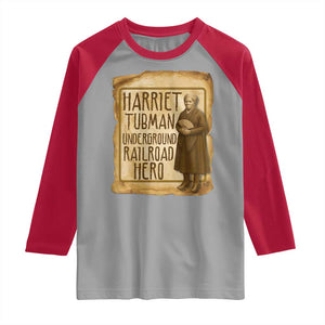 Underground Railroad Hero Harriet Tubman Raglan Shirt Feminist History Gift TS12 Sport Gray Red Print Your Wear
